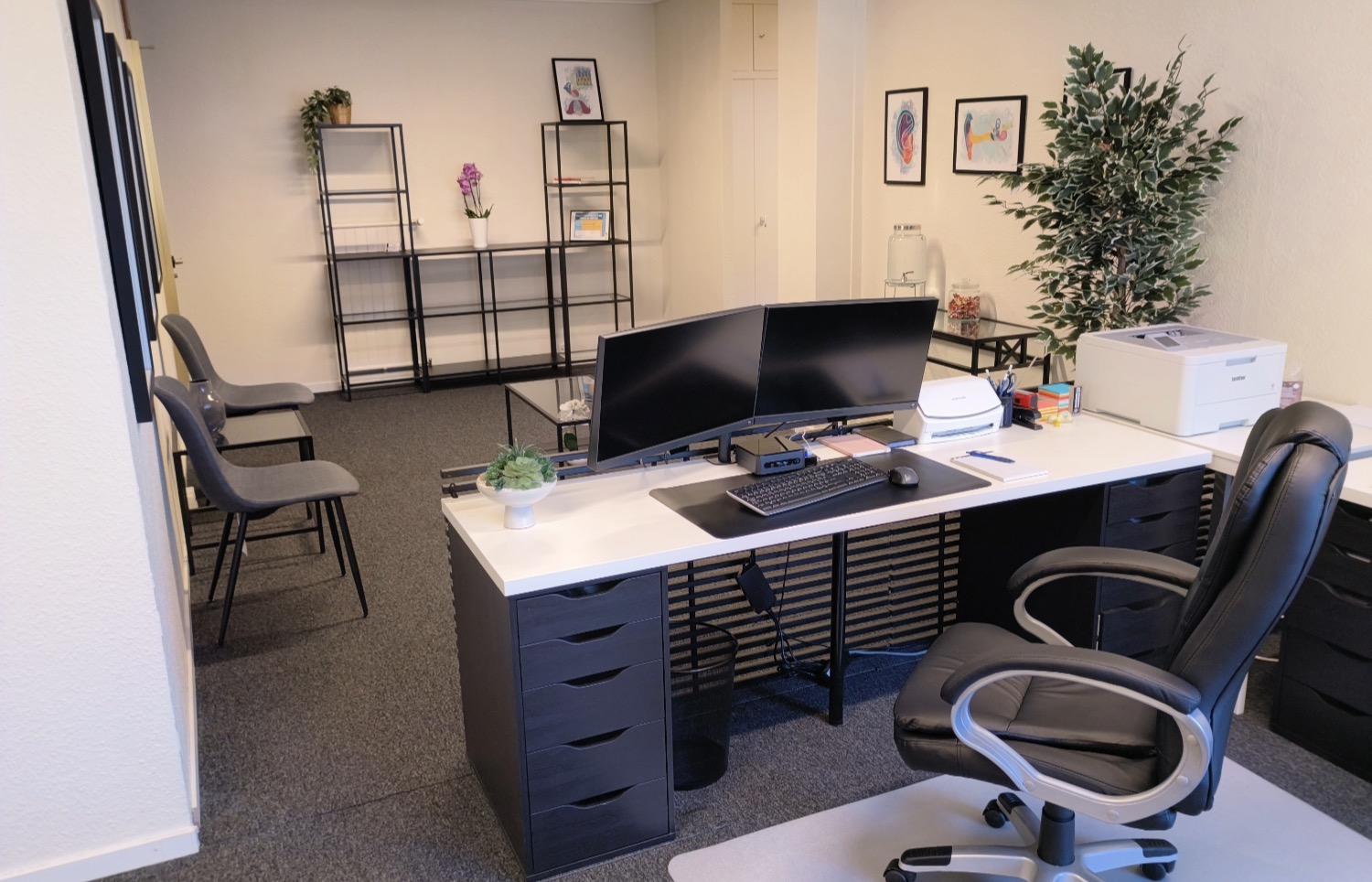 Espace de consultation et de bilan clinique du cabinet vestibulaire à Genève